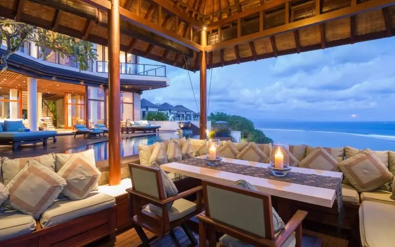 Dining area with ocean view